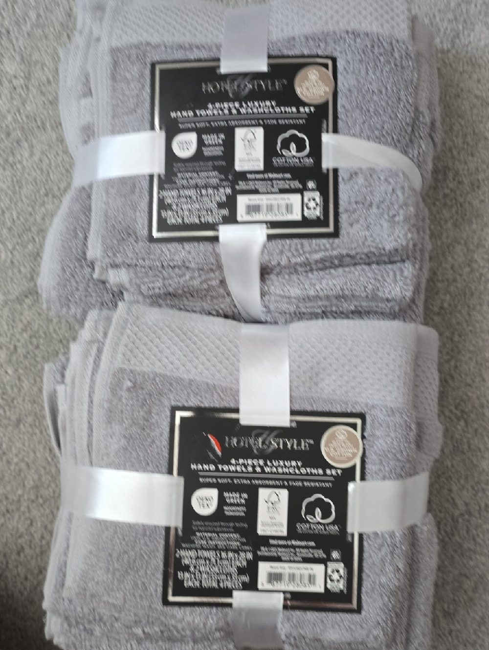 Home Style Plush Hand Towel Set - Light Gray